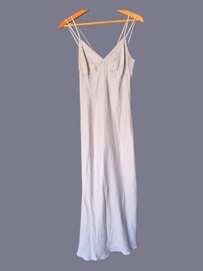 Wild Fable Silver Metallic Slip Dress Small Satin Shimmer Y2K Minimalist